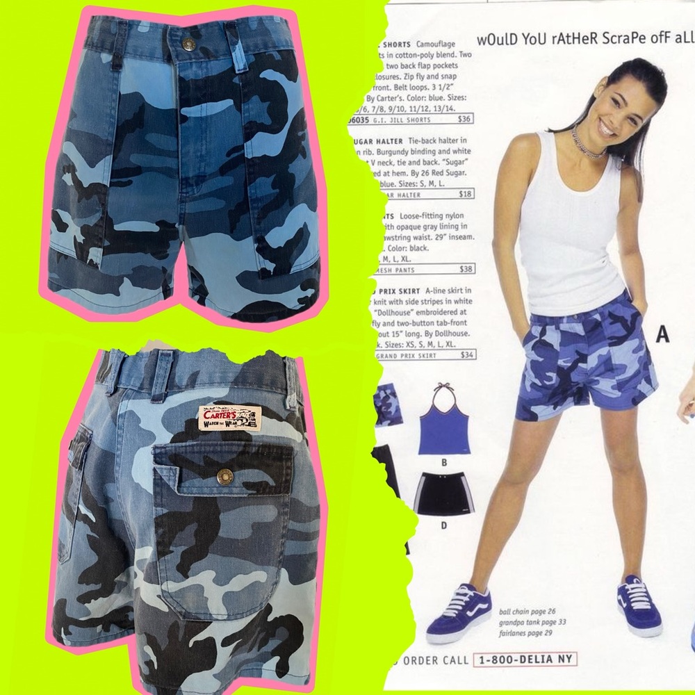 90's Carters Camo Carpenter Shorts Featured in Delia’s Catalog